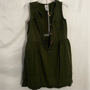 girls dark green dress button up. carters kid. 4/5 size.
